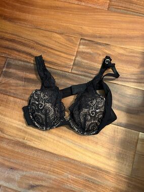 ThirdLove 34AA Black Lace Bra Push Up Plunge Underwire Small Cup (0794)
